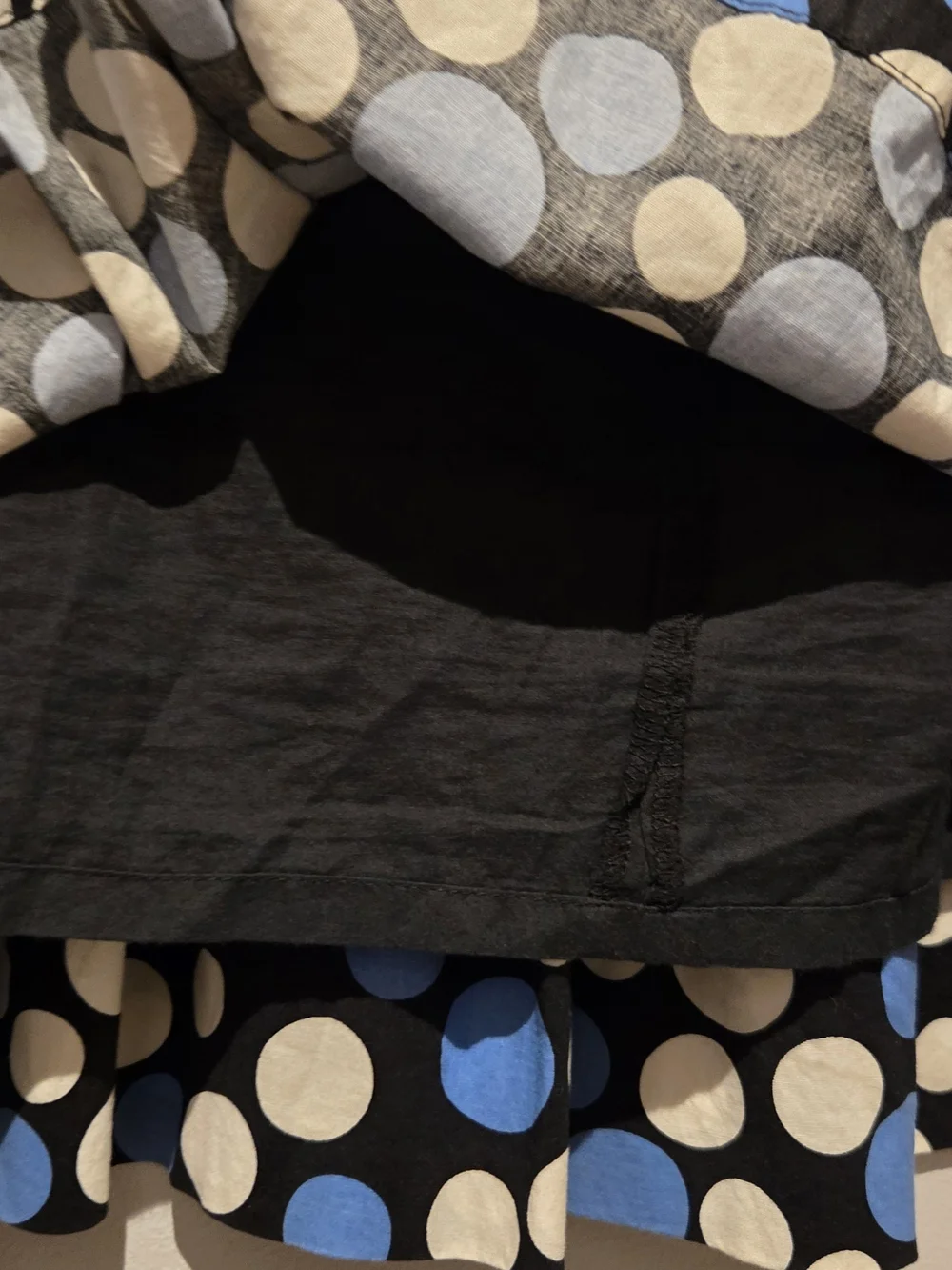 Ellen Tracy Polka Dot Pleated A-Line Skirt Blue White Black Size 2  EUC